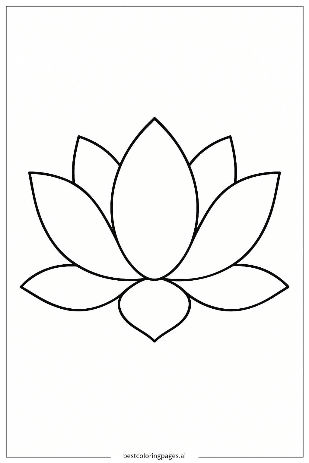 Lotus Flower as a Symbol of Buddhism Coloring Page
