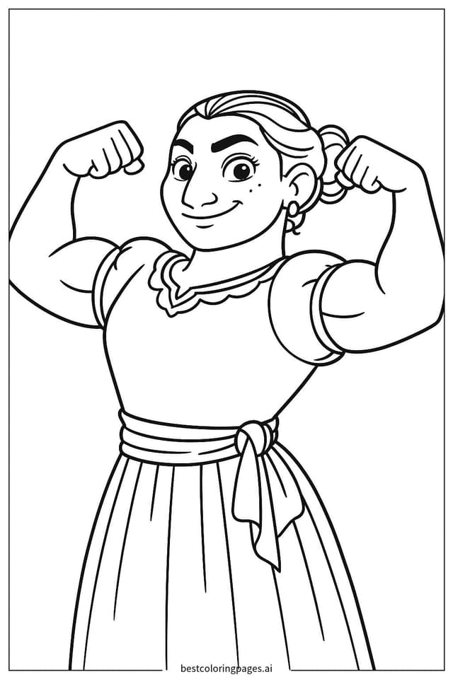 ภาพระบายสี ลูอิซ่าโชว์กล้าม