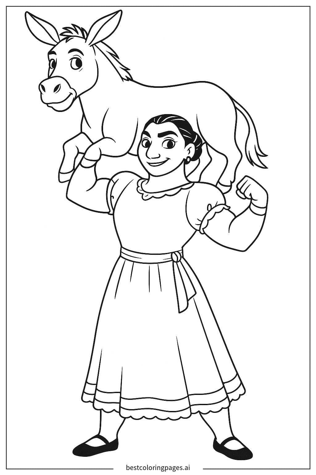 Luisa Lifting a Donkey
