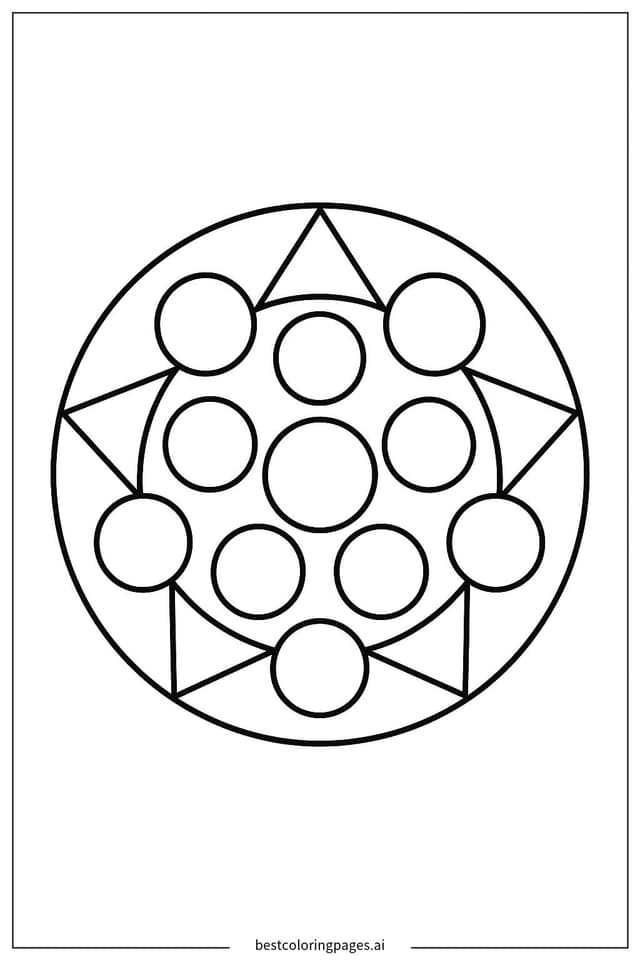 Mandala with Basic Shapes Coloring Page