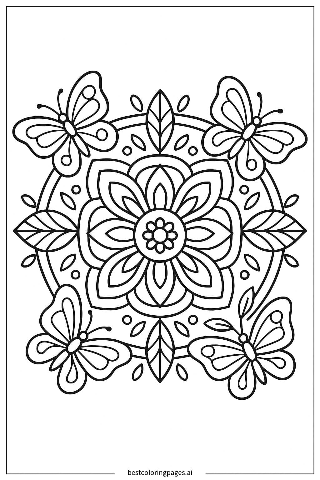 Mandala mit Schmetterlingsmotiven