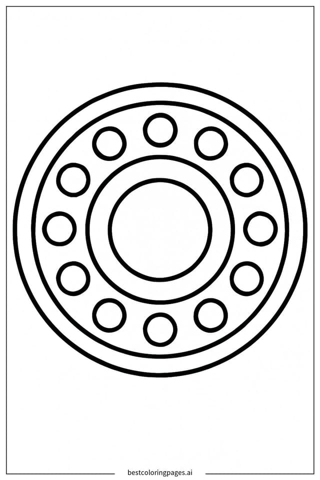 Mandala with Circles and Dots Coloring Page