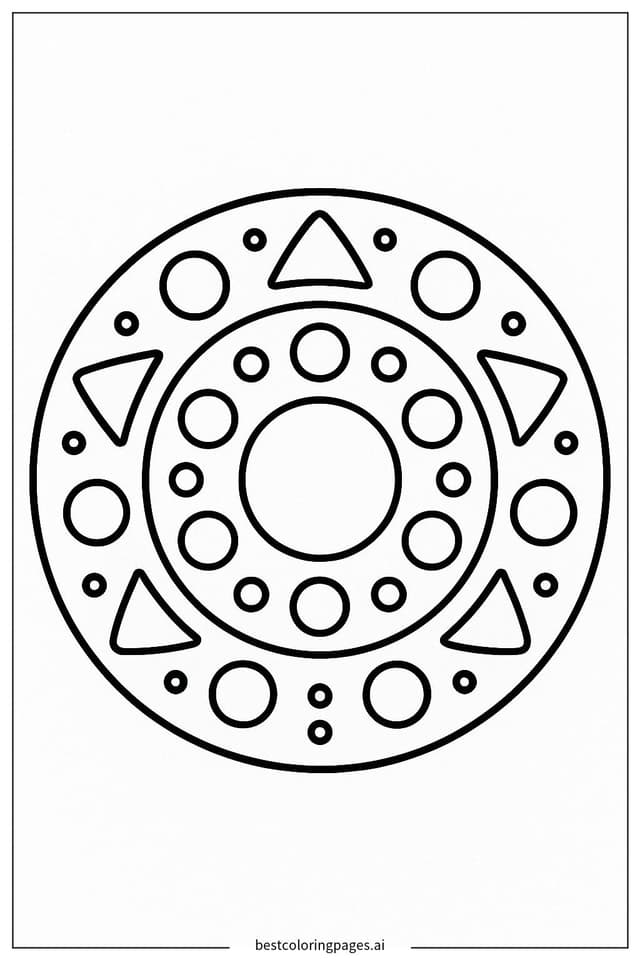 Mandala with Dots Pattern Coloring Page