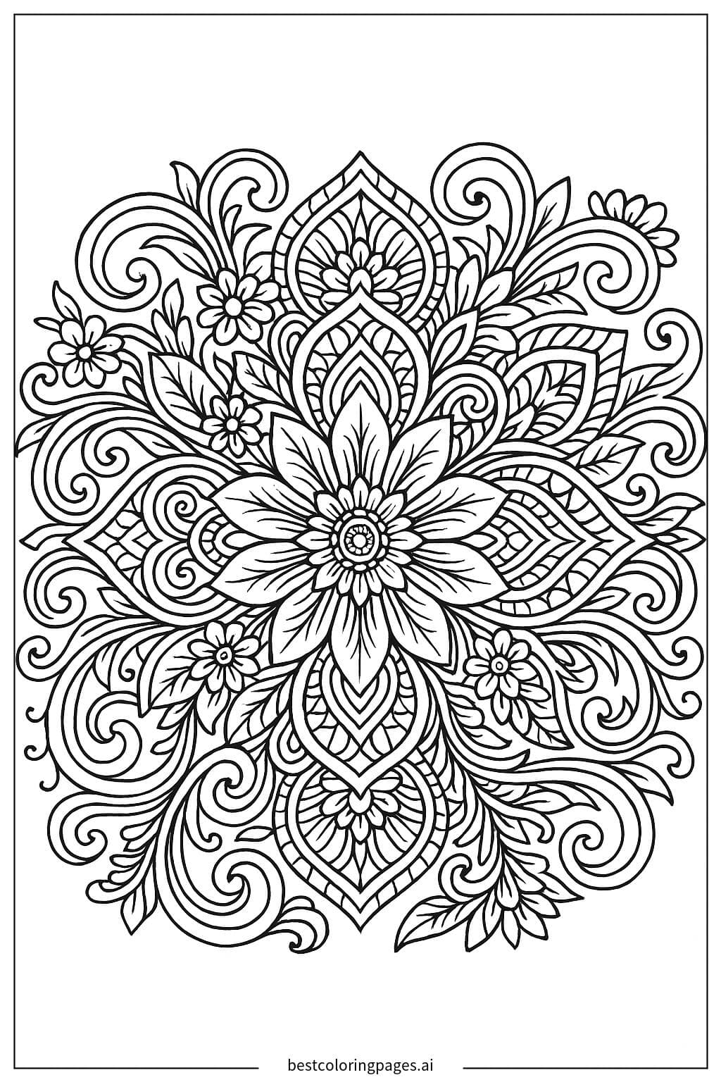 Mandala with Floral Patterns