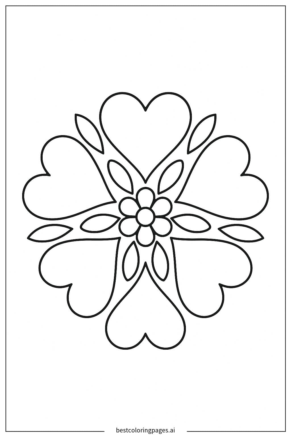 Mandala mit Herzformen