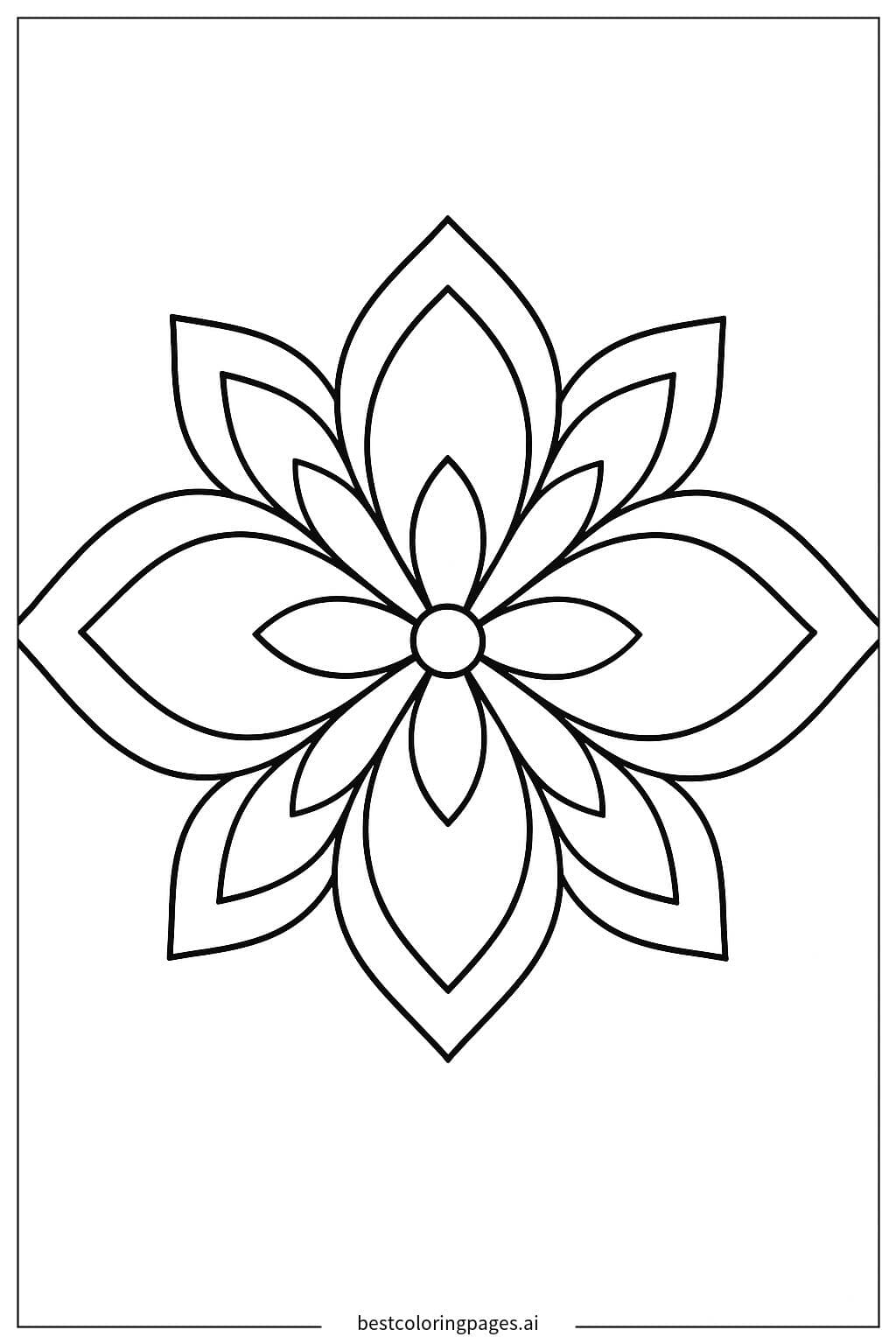 Mandala con pétalos grandes y simétricos