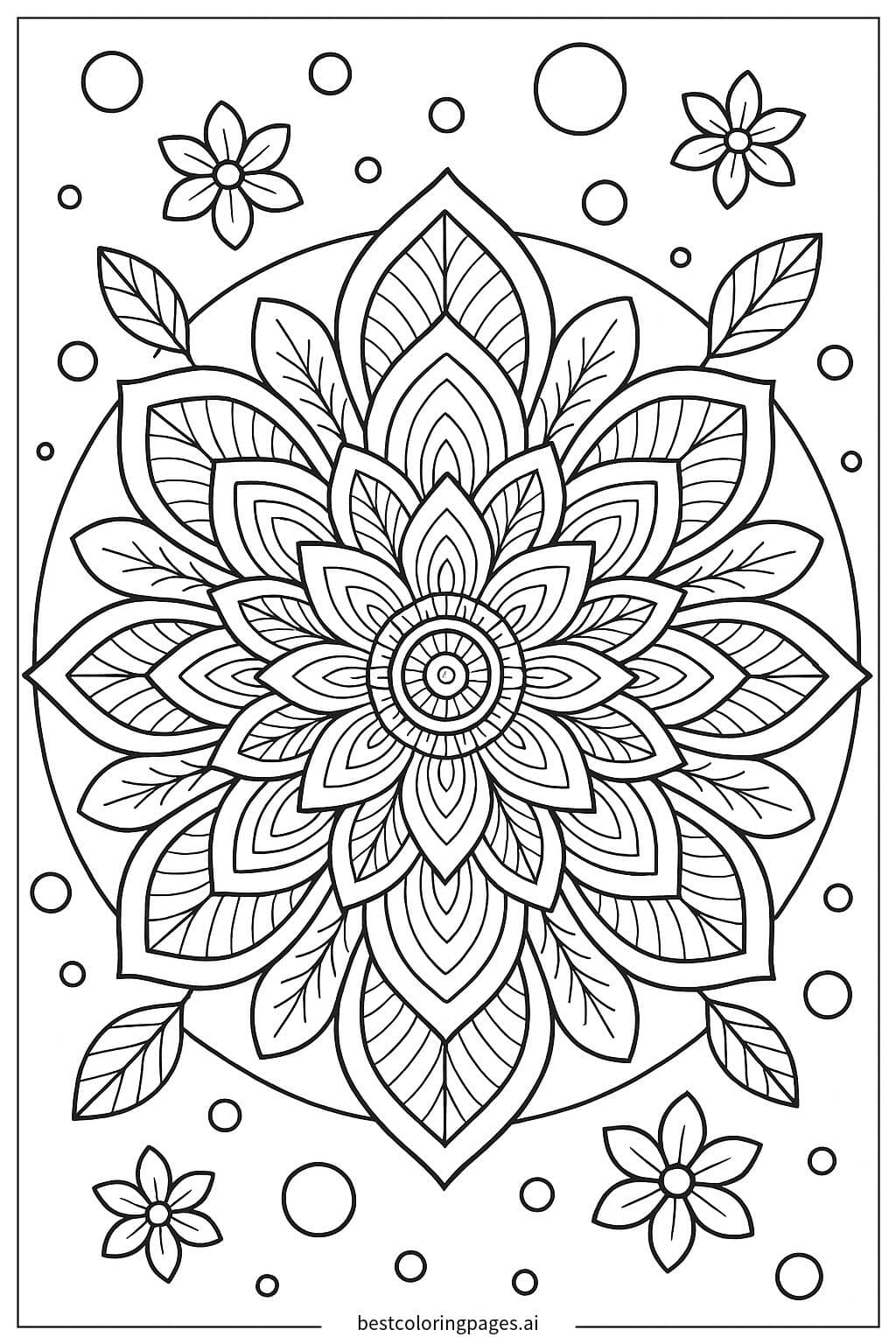 Mandala con diseño de pétalos en capas