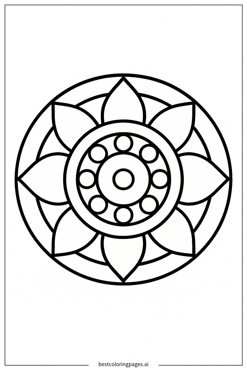 Simple Mandala Design Coloring Page