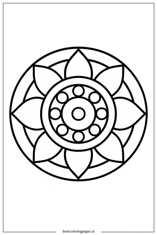 Simple Mandala Design Coloring Page