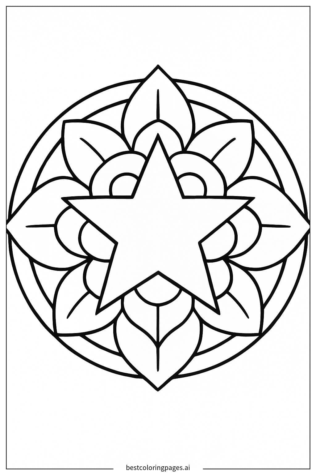 Mandala con patrón de estrella minimalista