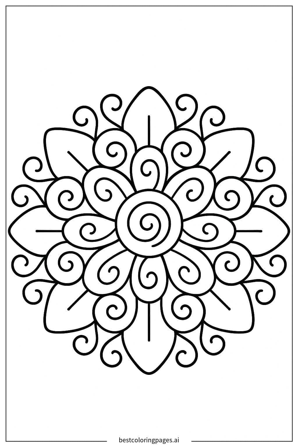 Mandala with Simple Swirls