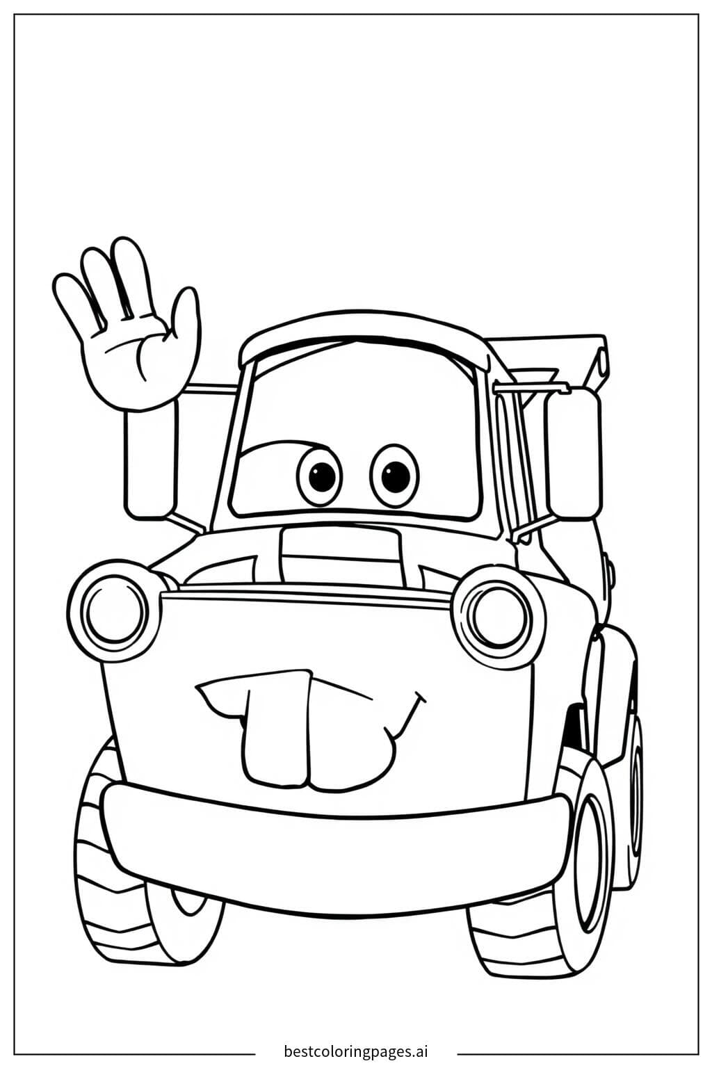 Mater acenando com alegria