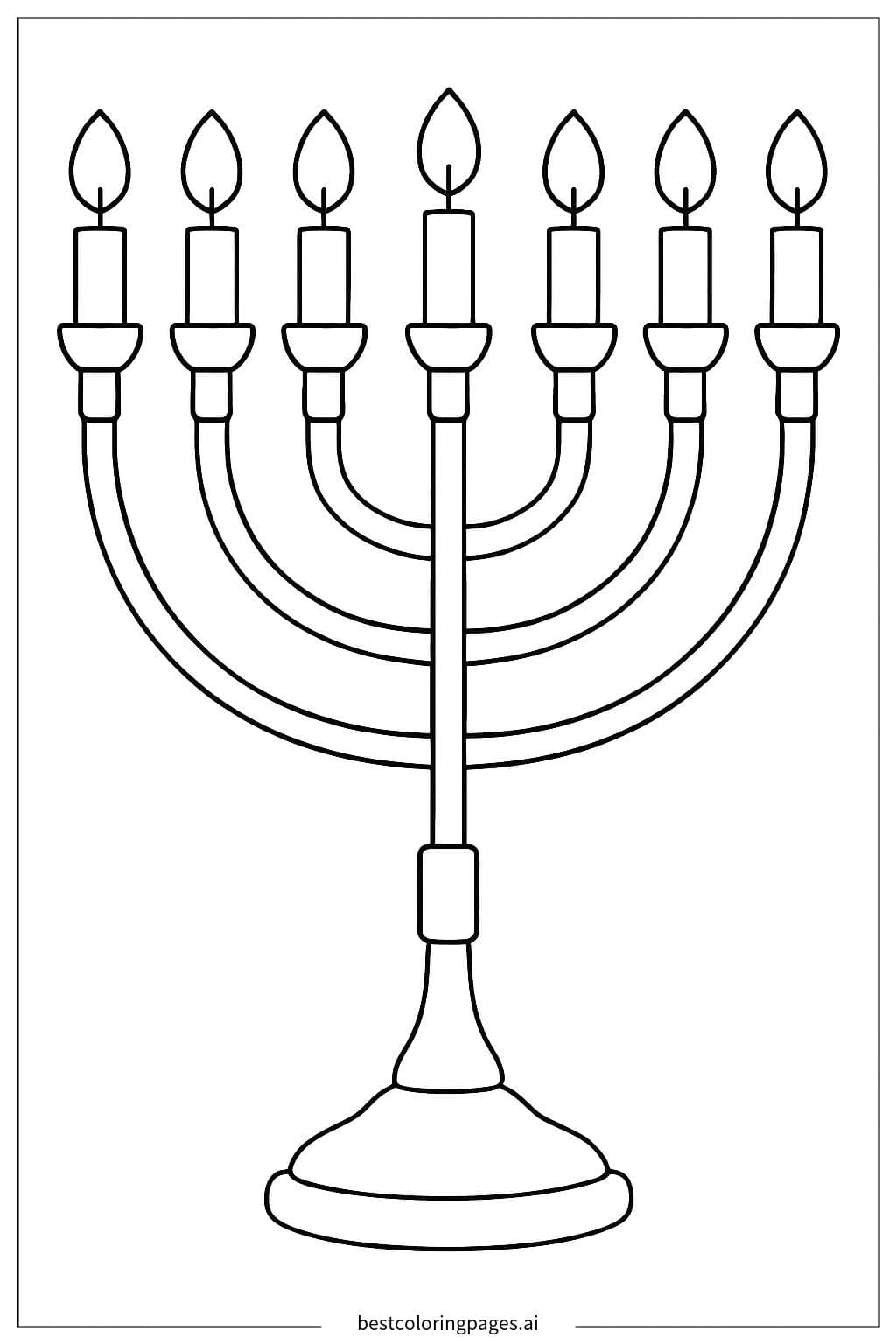 Seven-Branch Menorah Coloring Page Coloring Page