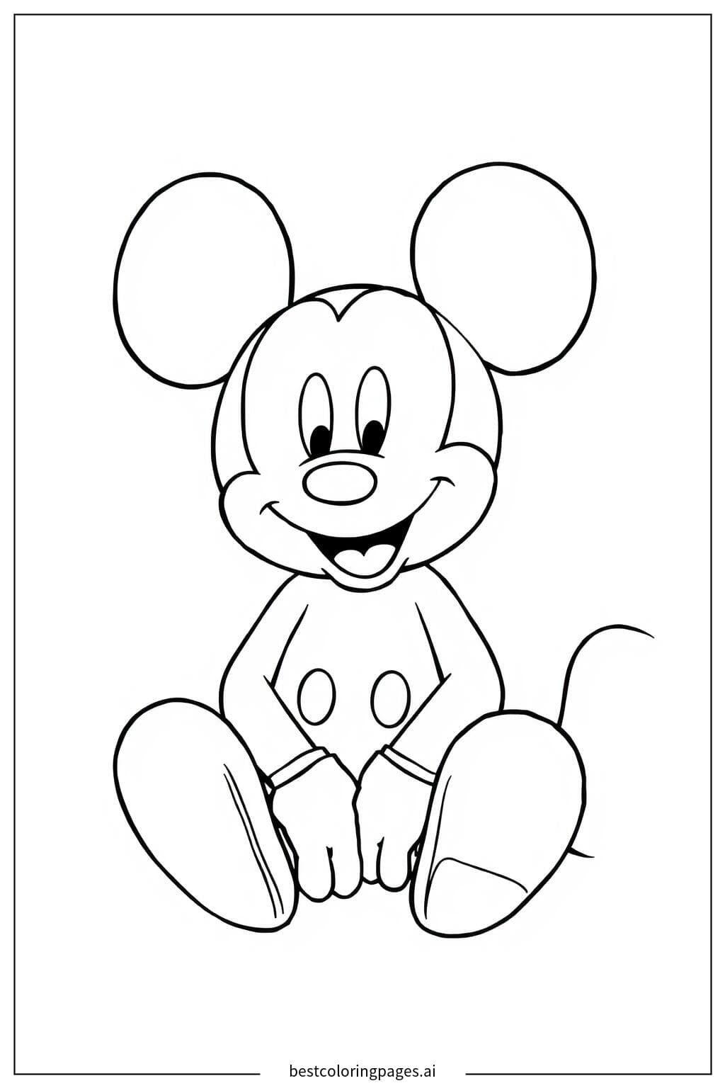 Mickey Mouse Sitting and Smiling