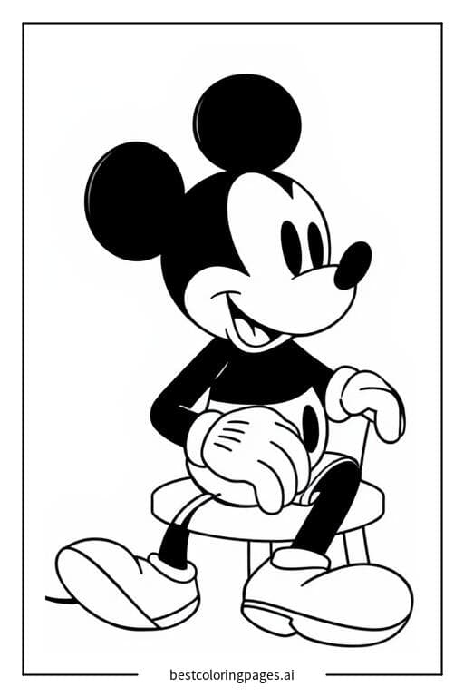 Mickey Relaxing Coloring Pages