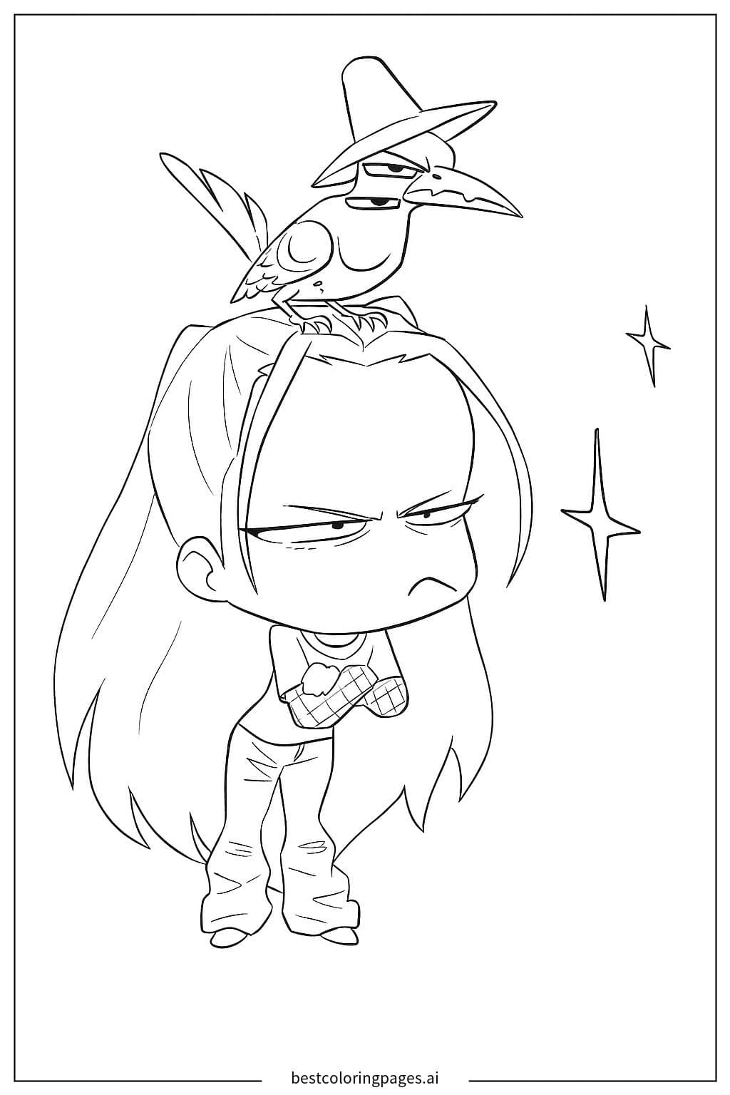 Mira and Her Grumpy Feathered Friend