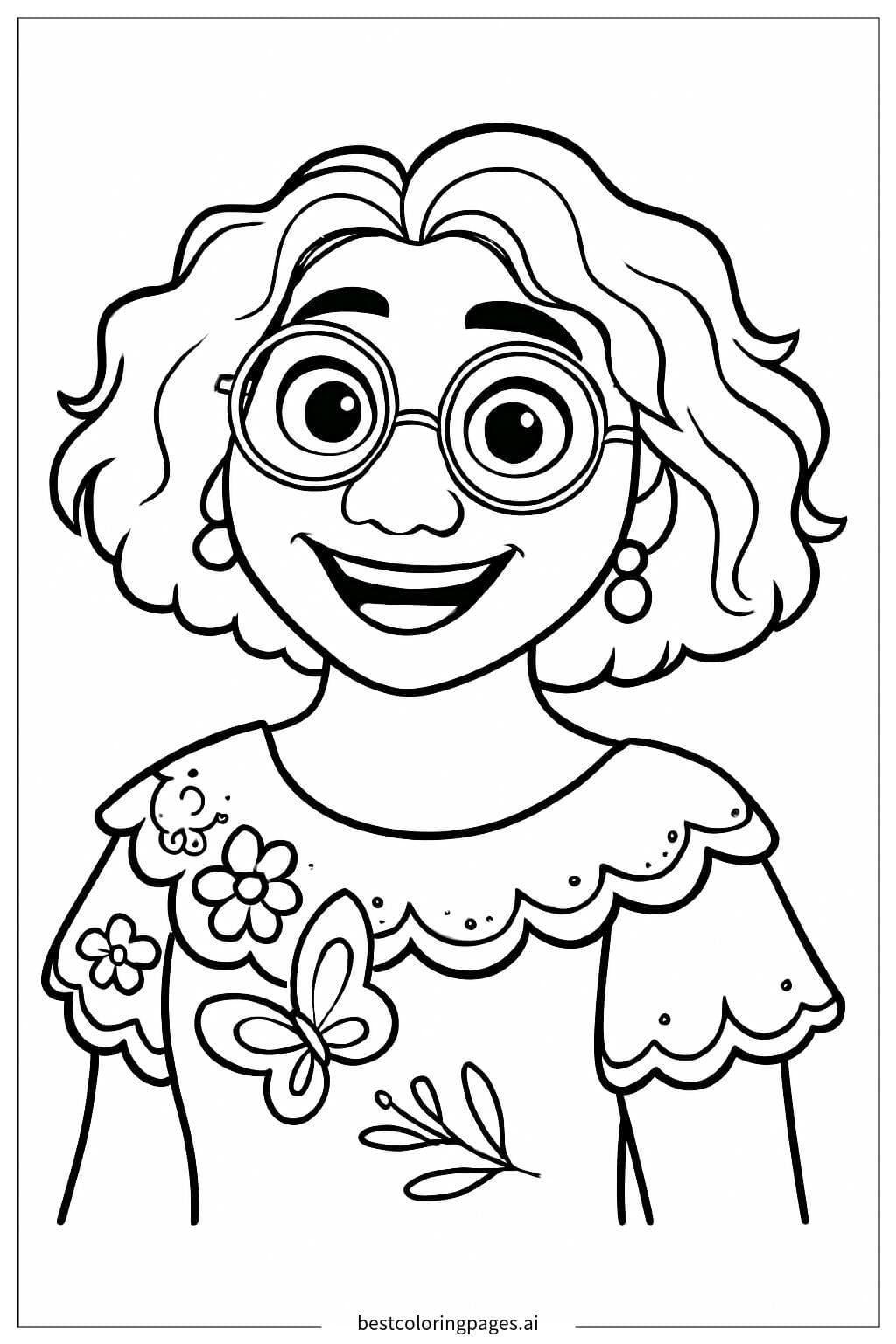 Mirabel's Joyful Smile Coloring Page