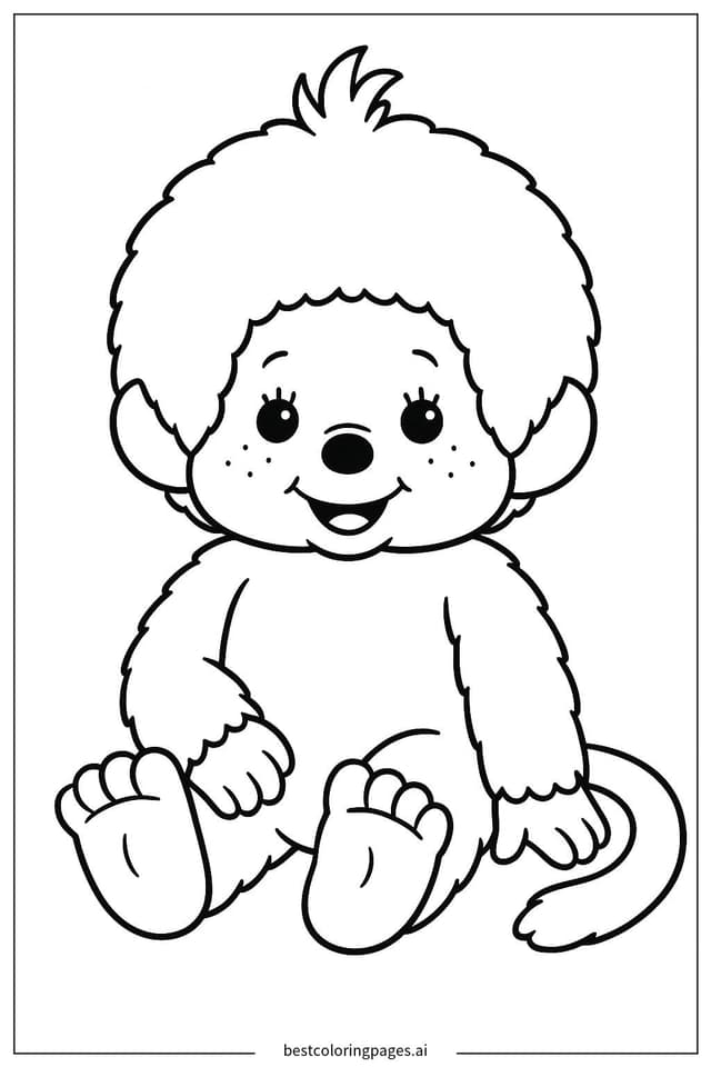 Disegni di Monchhichi Seduto da Colorare