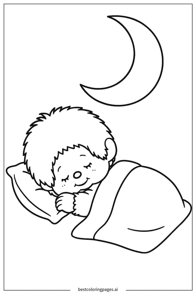 Disegni di Monchhichi Dorme Serenamente da Colorare