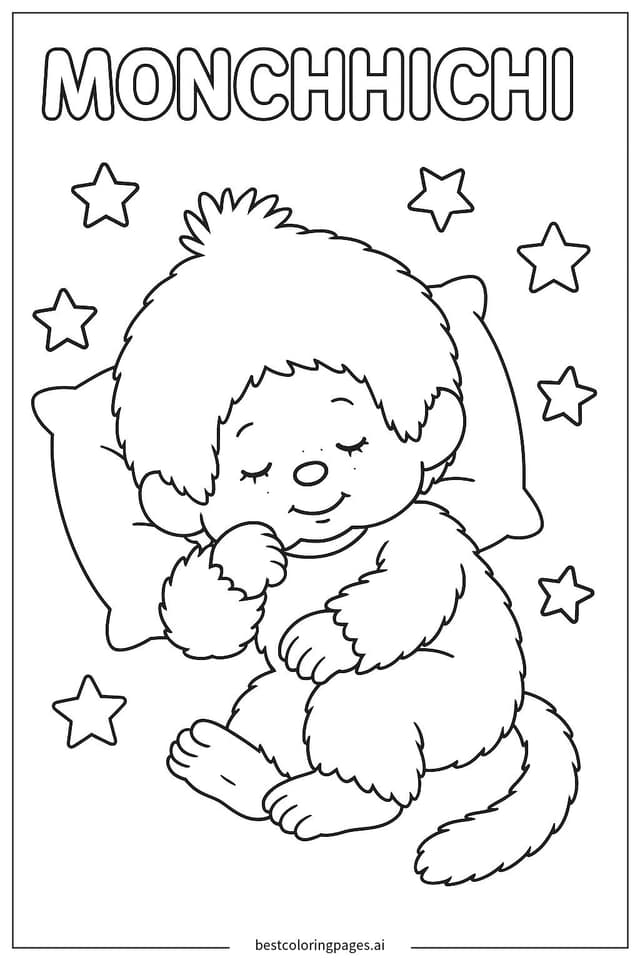 Disegni di Monchhichi che Dorme da Colorare