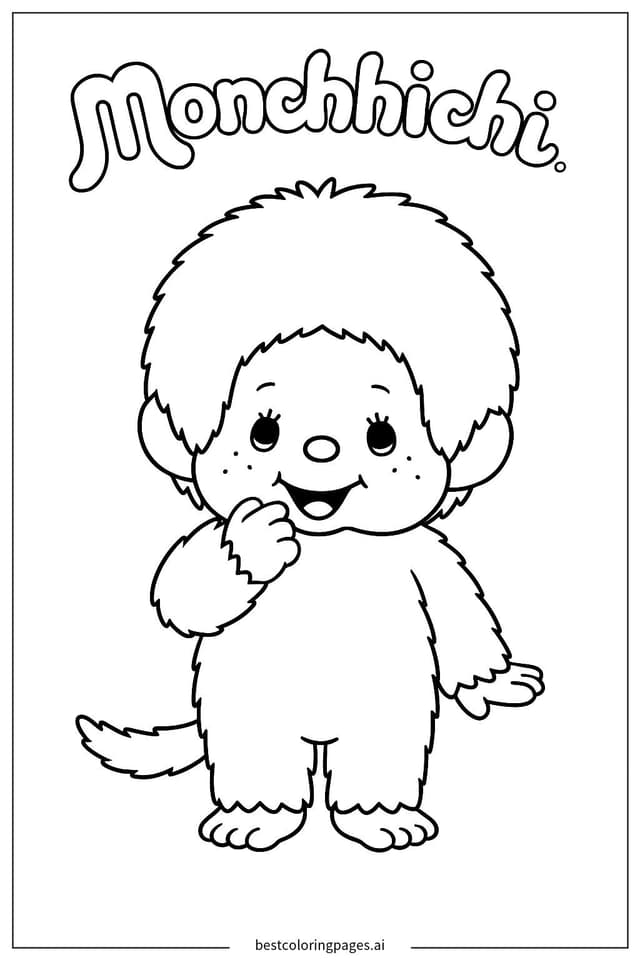 Disegni di Monchhichi Sorridente da Colorare