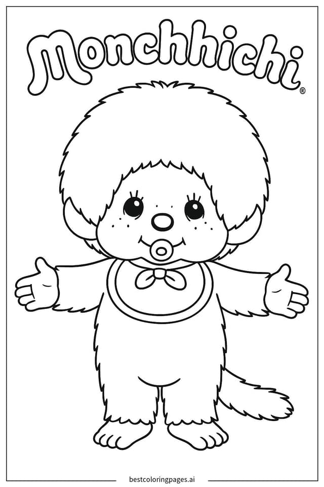 Disegni di Monchhichi in Piedi da Colorare
