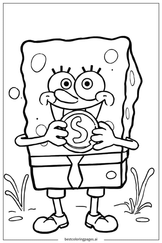 Disegni di Mr. Krabs Conta i Soldi da Colorare