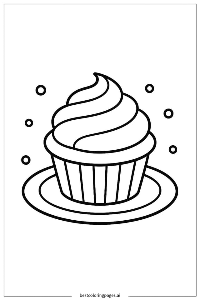 Disegni di Muffin su un piatto da Colorare