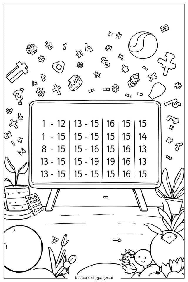 Fun with Multiplication Tables Coloring Page