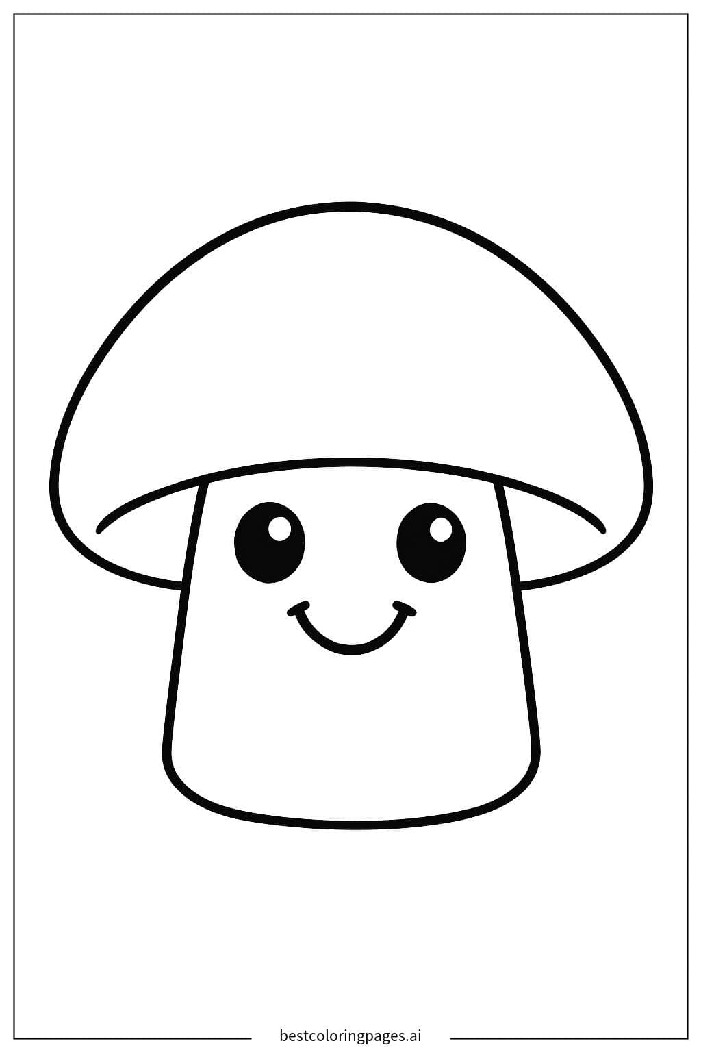 Smiling Mushroom Coloring Page Coloring Page