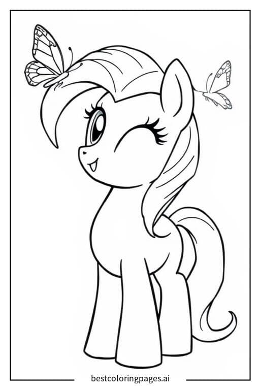 My Little Pony Admiring a Butterfly
