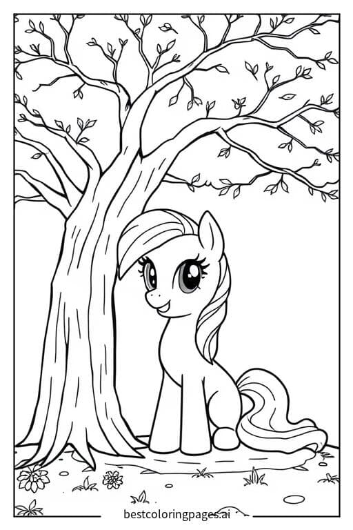 My Little Pony Relaxing Under a Tree
