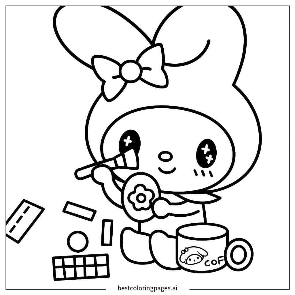 My Melody se maquille