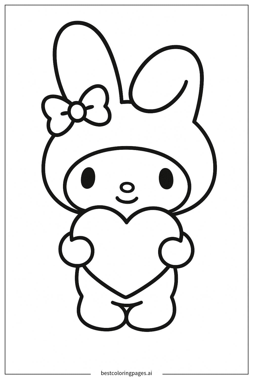 My Melody Holding a Heart