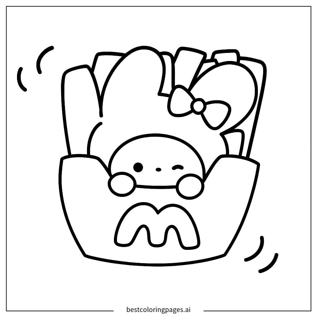 감자튀김 속 마이멜로디 색칠공부