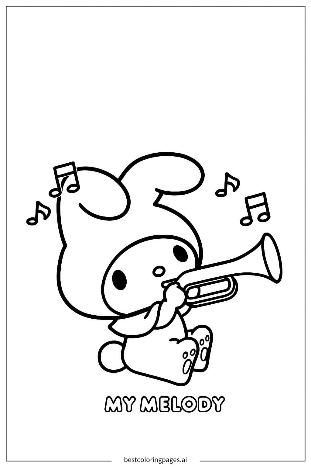 My Melody spielt Trompete
