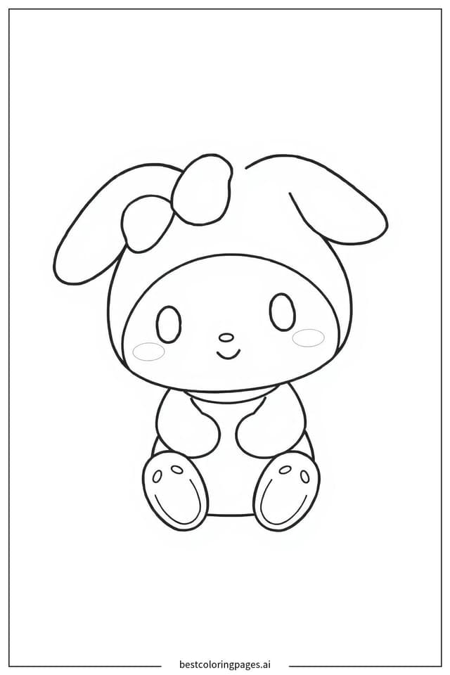 Gambar Mewarnai My Melody Duduk
