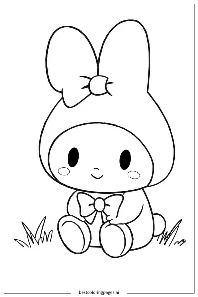Gambar Mewarnai My Melody Tersenyum