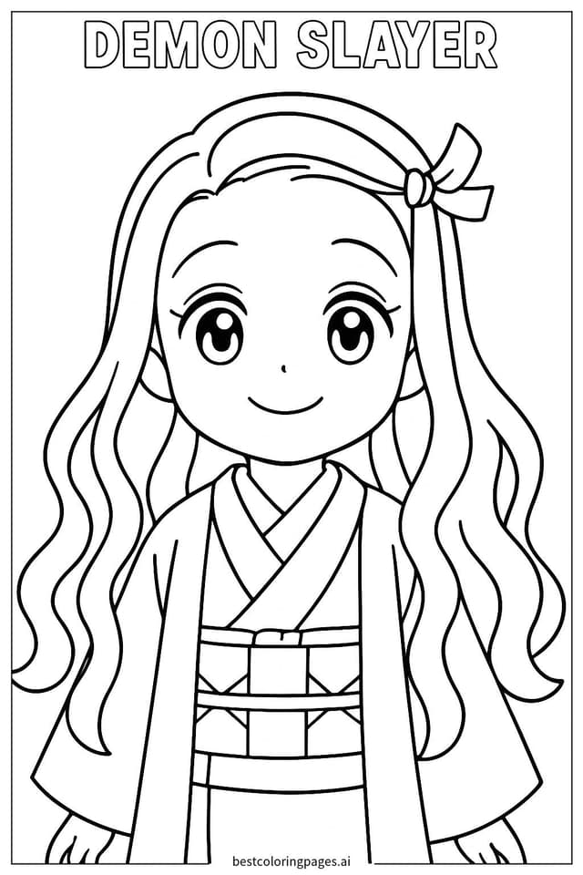 Nezuko Lächeln Ausmalbilder