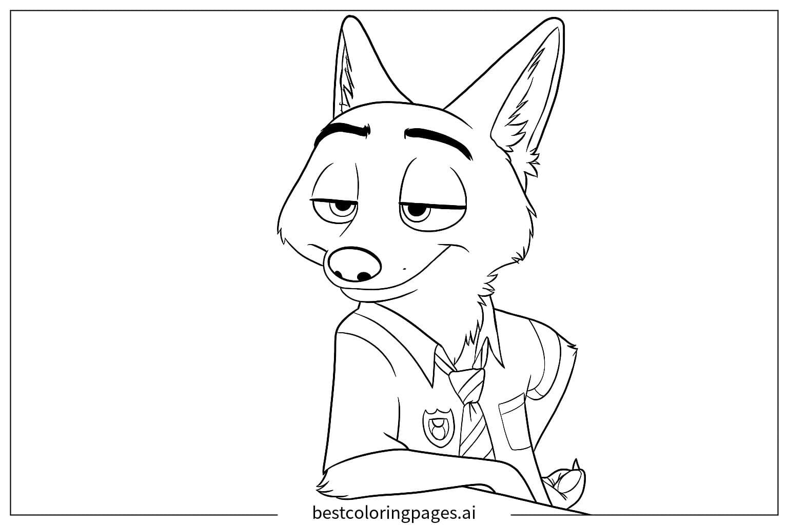 Nick Wilde Smirking from Zootopia