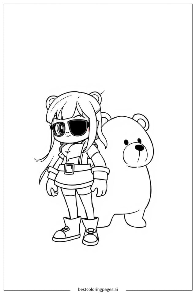 Coloriage Nita et son compagnon ours