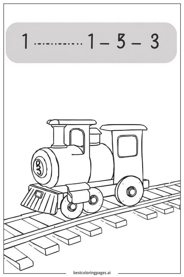 Number Line Train Coloring Pages