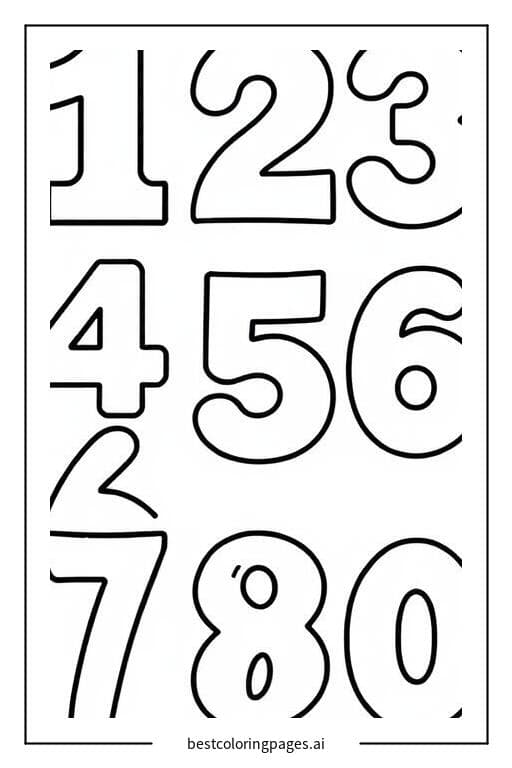 Fun with Numbers: One to Ten Coloring Page Coloring Pages