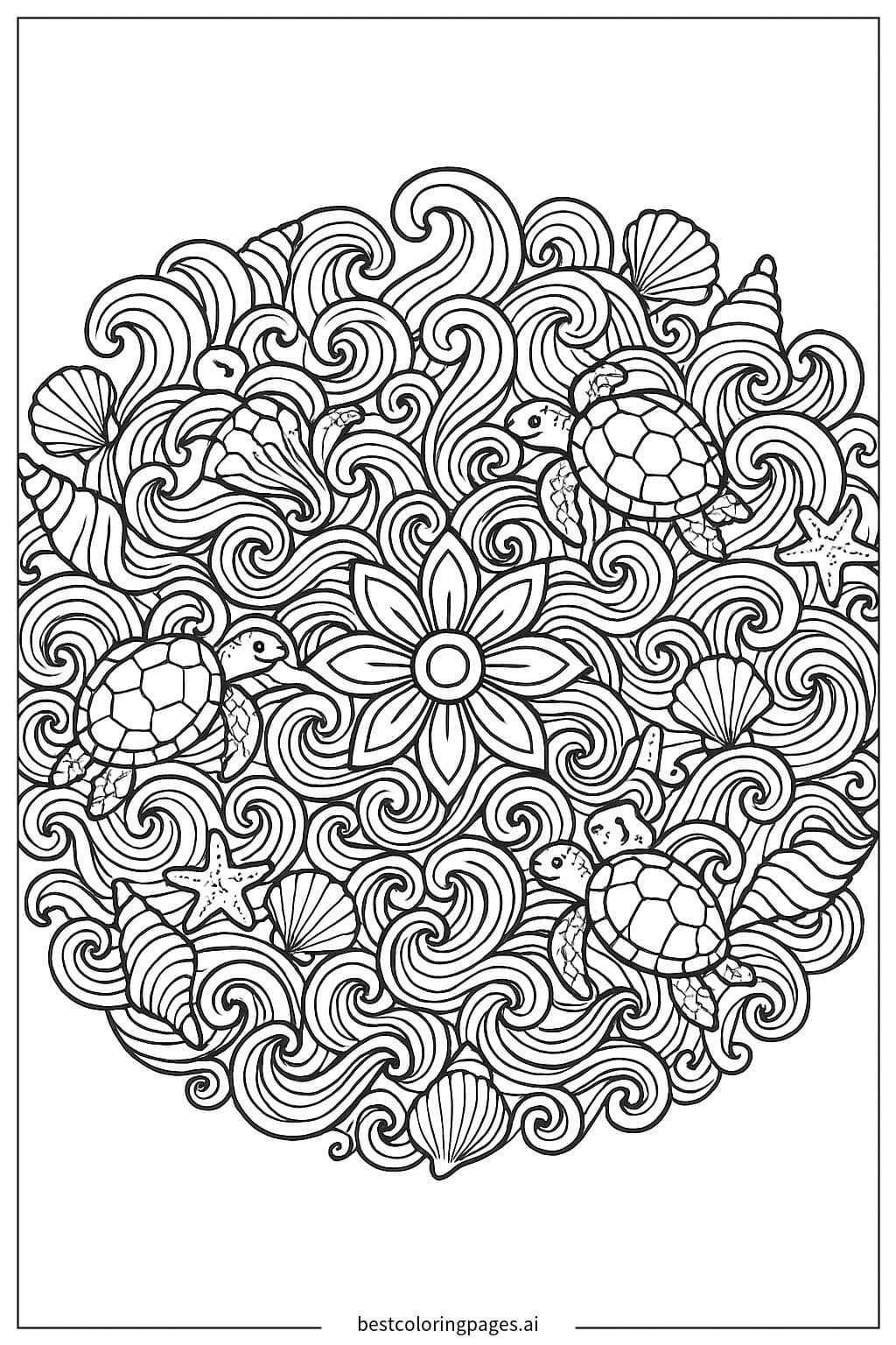 Ocean-themed Mandala