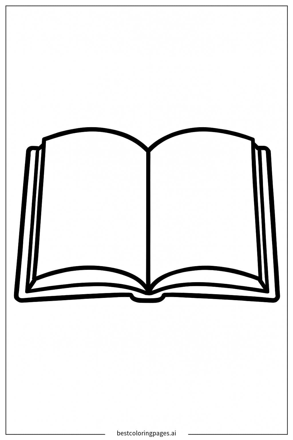 Open Book Coloring Page