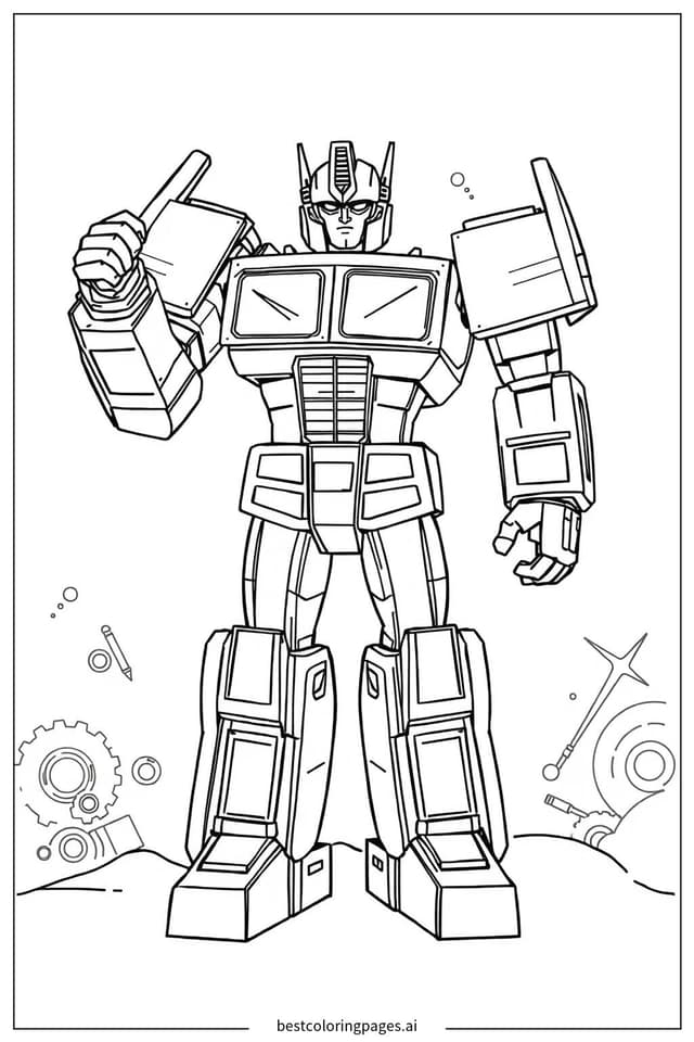 Tranh tô màu Optimus Prime biến hình