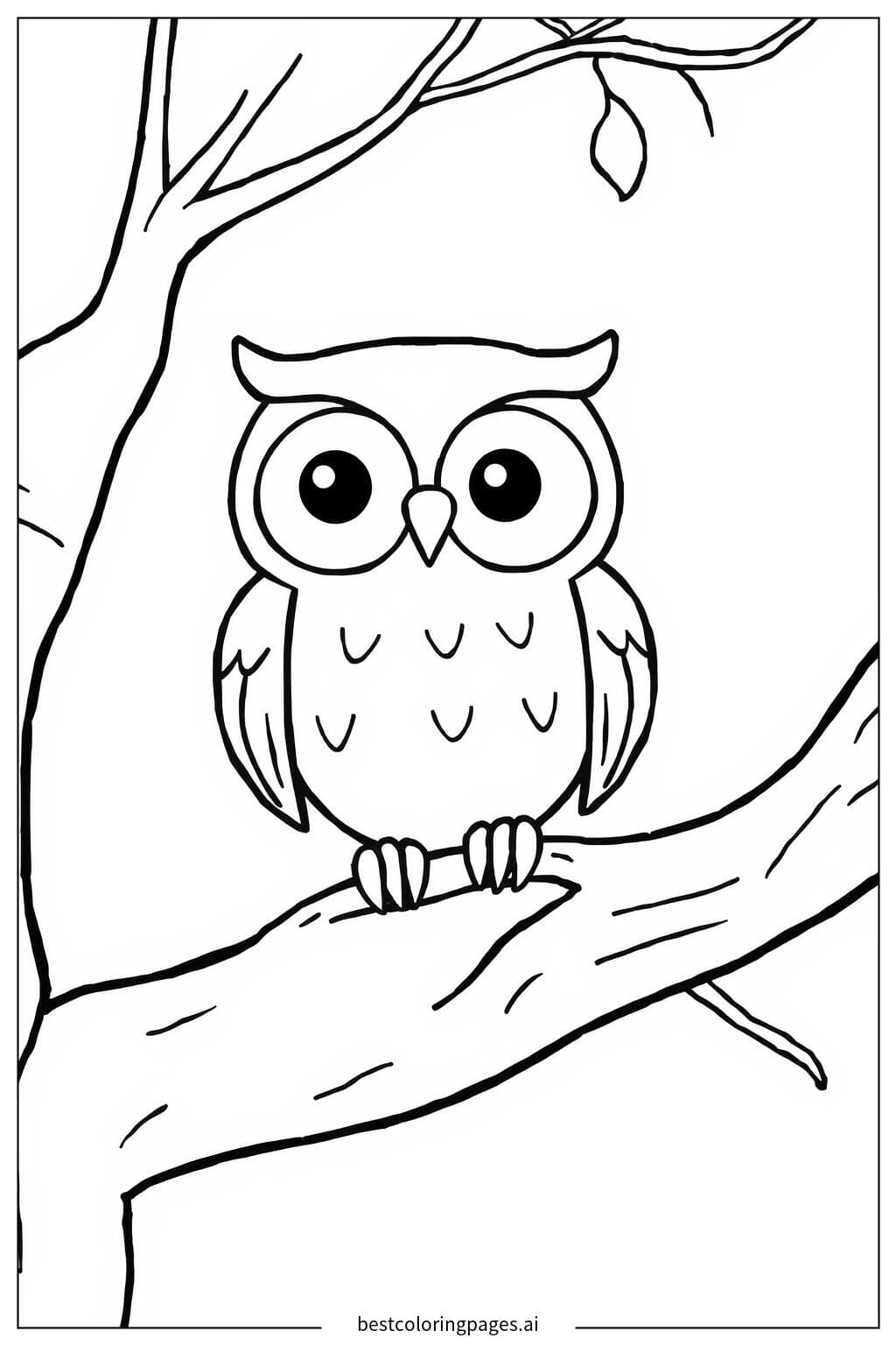 Owl Perched on a Tree