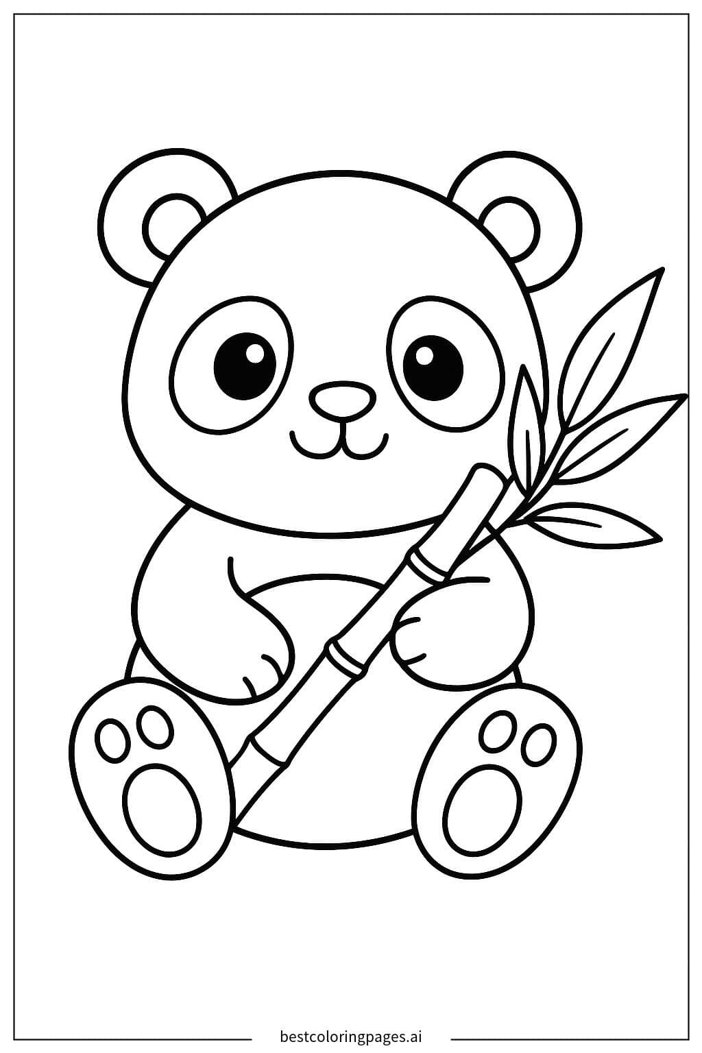 Cute Panda Eating Bamboo