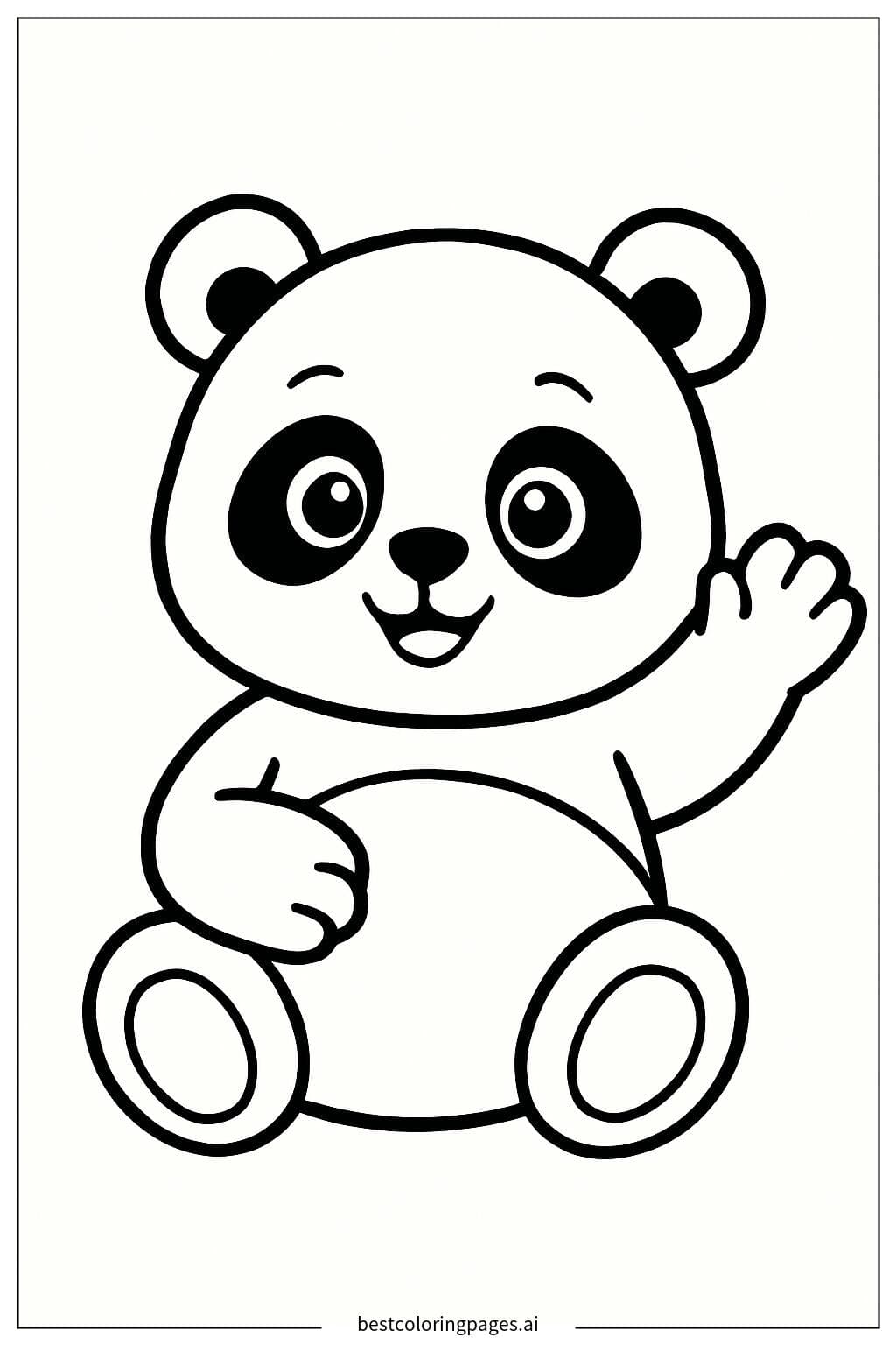 Panda Waving Its Paw