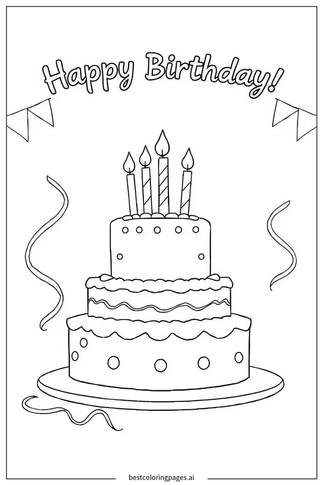 Dibujos de Serpentinas de Fiesta para Colorear